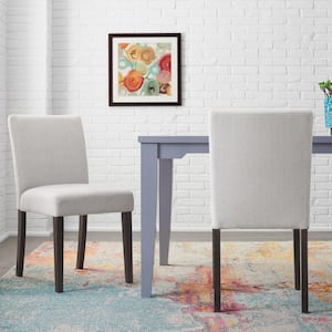 Banford Riverbed Beige Upholstered Dining Chair with Sable Brown Wood Legs (Set of 2)