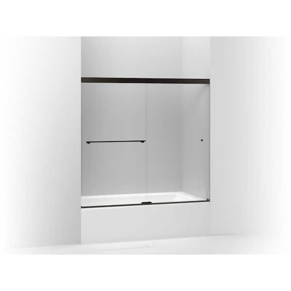 KOHLER Revel 57-60 in. x 62 in. Sliding Frameless Shower Door in Anodized Dark Bronze