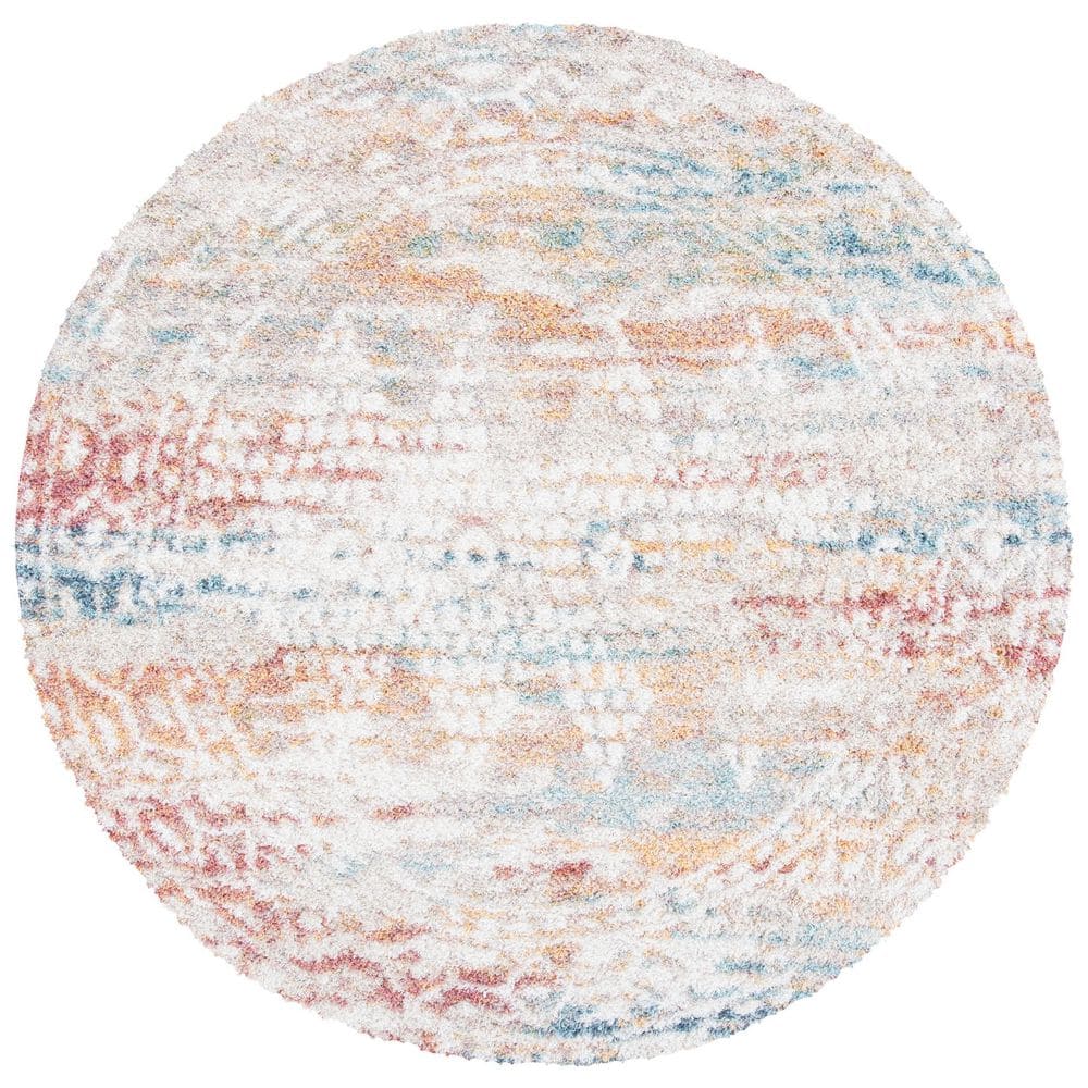 Cal Rugs SAFAVIEH Calista 7 ft. x 7 ft. Ivory/Beige Geometric Medallion Round ...