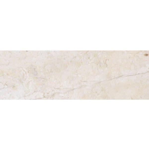 Apollo Tile Beige and White 4 in. x 5 in. Polished Marble Subway