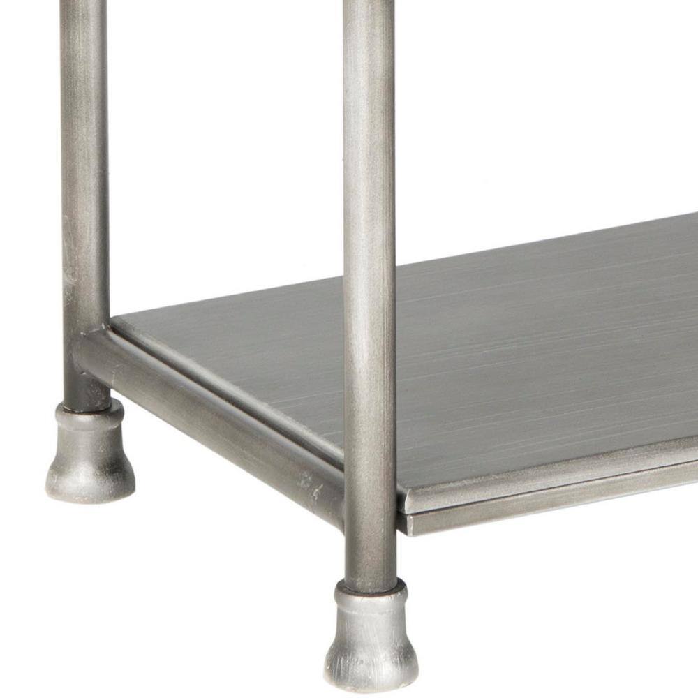 Jamison Transitional Dark Silver Wood & Iron Large Etagere Bookcase