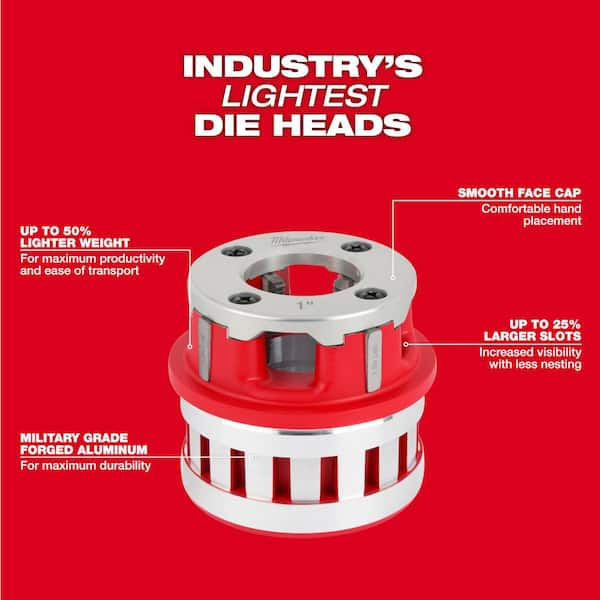 Milwaukee 1 1 4 in. Alloy NPT Forged Aluminum Die Head 48 36 1004