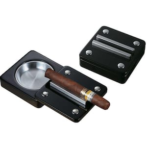 Slide Black and Stainless Steel Cigar Ashtray