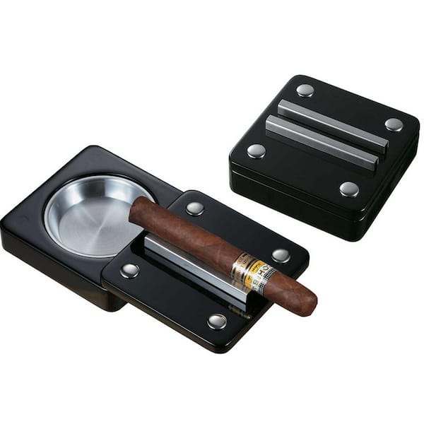 Visol Slide Black and Stainless Steel Cigar Ashtray