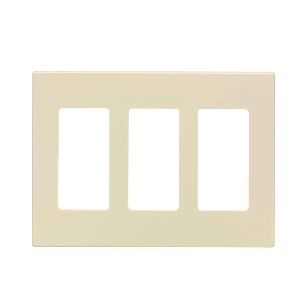 Leviton Almond 3-Gang Duplex Outlet Wall Plate (1-Pack), Light Almond -  R08-80311-00T