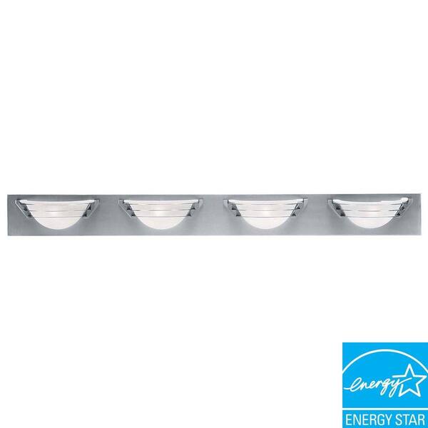 Access Lighting 4-Light Vanity Brushed Steel Finish Frosted Glass-DISCONTINUED