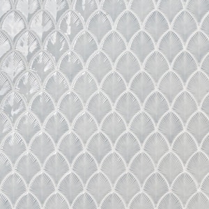 Delphi Sky Blue 9.05 in. x 12.79 in. Polished Glass Fishscale Mosaic Wall Tile (0.8 sq. ft./Each)