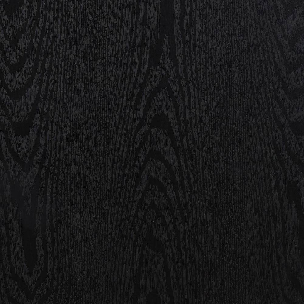 Black Oak and Gold Half-Moon 2-Tier End Table