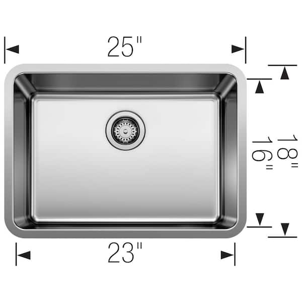 FORMERA Satin Polished Stainless Steel 25 in. Single Bowl Undermount Kitchen Sink