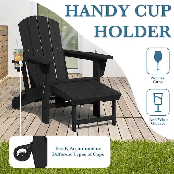JEAREY 3-Level Adjustable Patio Folding Plastic Adirondack Chair