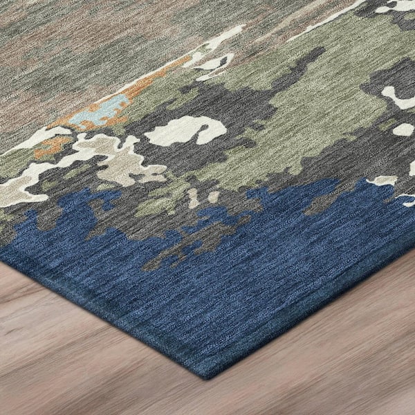 Chantille Machine Washable Indoor/Outdoor Abstract ACN2995 Navy 5 ft. x 7 ft. 6 in. Area Rug