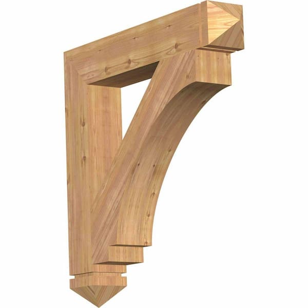 Ekena Millwork 5.5 in. x 36 in. x 36 in. Western Red Cedar Imperial Arts and Crafts Smooth Bracket