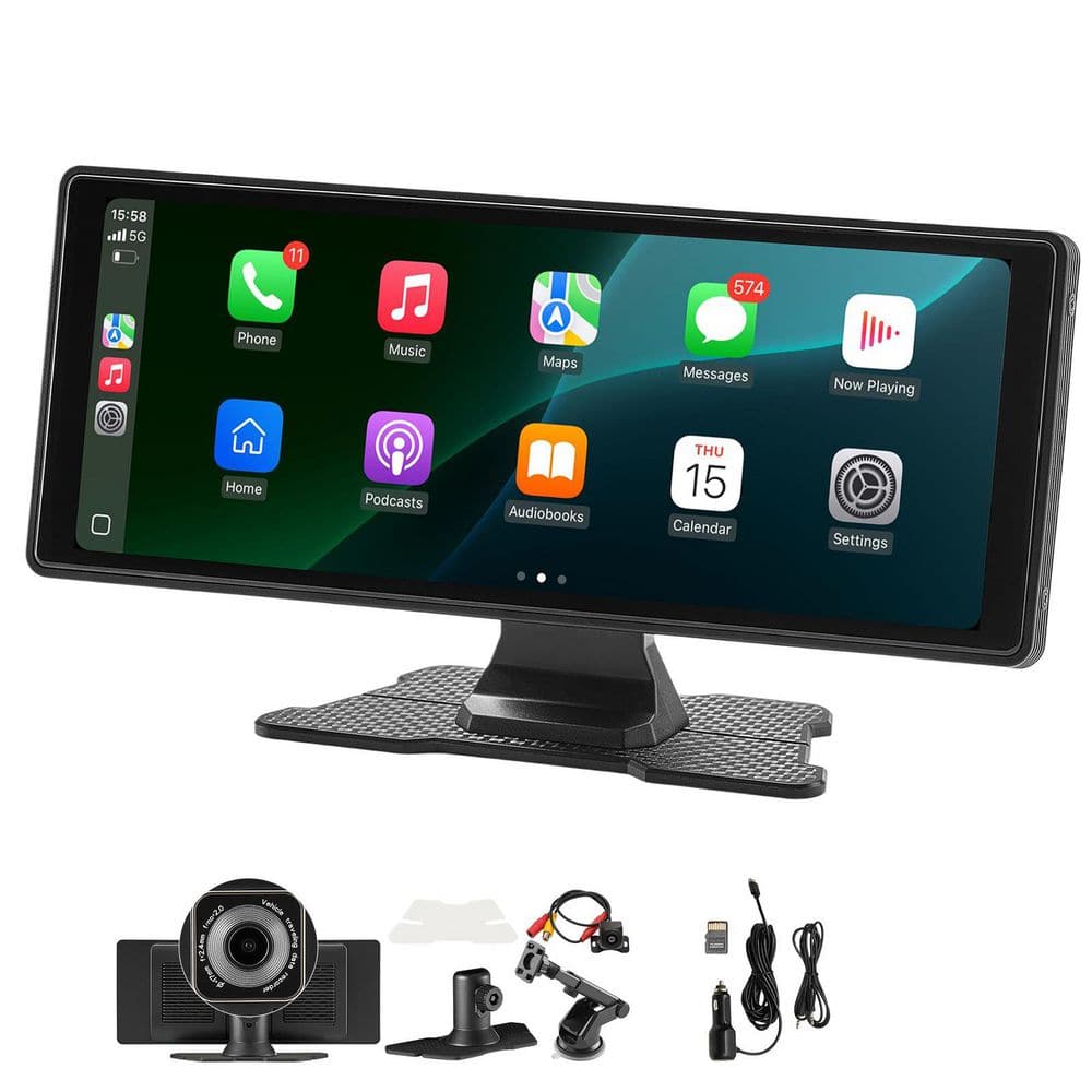SVOPES Wireless Car Stereo, 10-in. HD Portable Screen with CarPlay