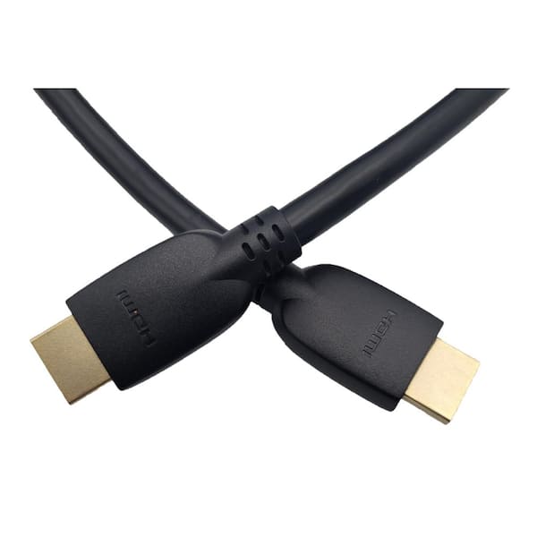 QVS 49 ft. Active Ethernet Gold Plated UltraHD 4K/60Hz 18Gbps Slim HDMI  Cable - Black HF-15M - The Home Depot