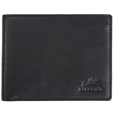 MANCINI Monterrey Collection Black Leather RFID Secure Billfold Wallet