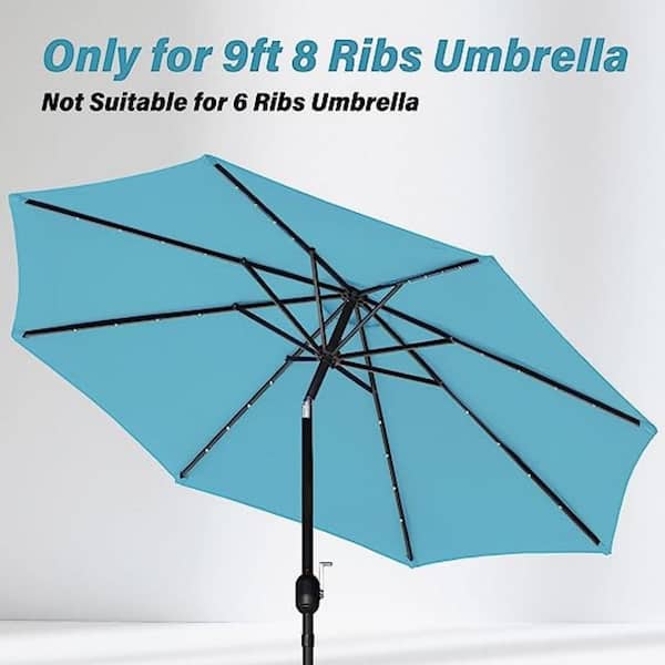 Otryad 9 ft.Patio Umbrella Replacement Canopy Outdoor Table and Market and Yard Umbrella Replacement Top Cover Turquoise QS YQ014 The Home Depot