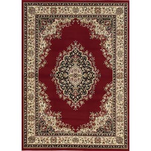 Como Red 5 ft. x 8 ft. Traditional Oriental Medallion Area Rug