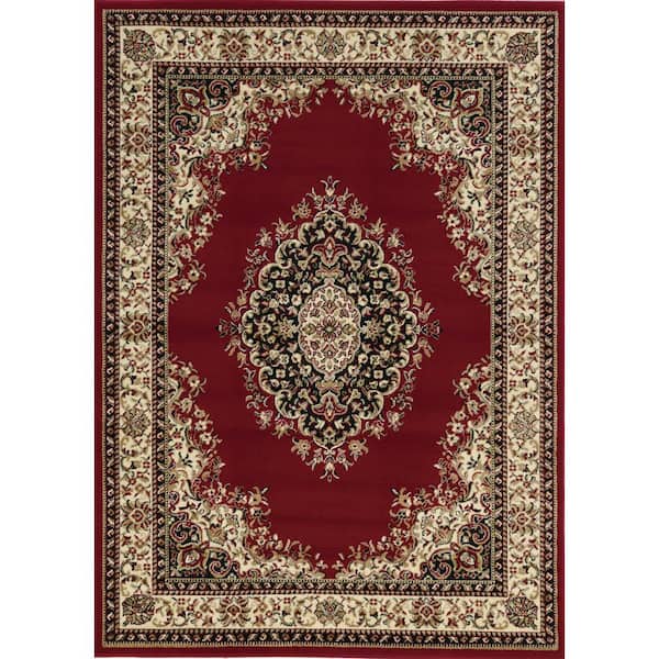 Como Red 8 ft. x 11 ft. Traditional Oriental Medallion Area Rug