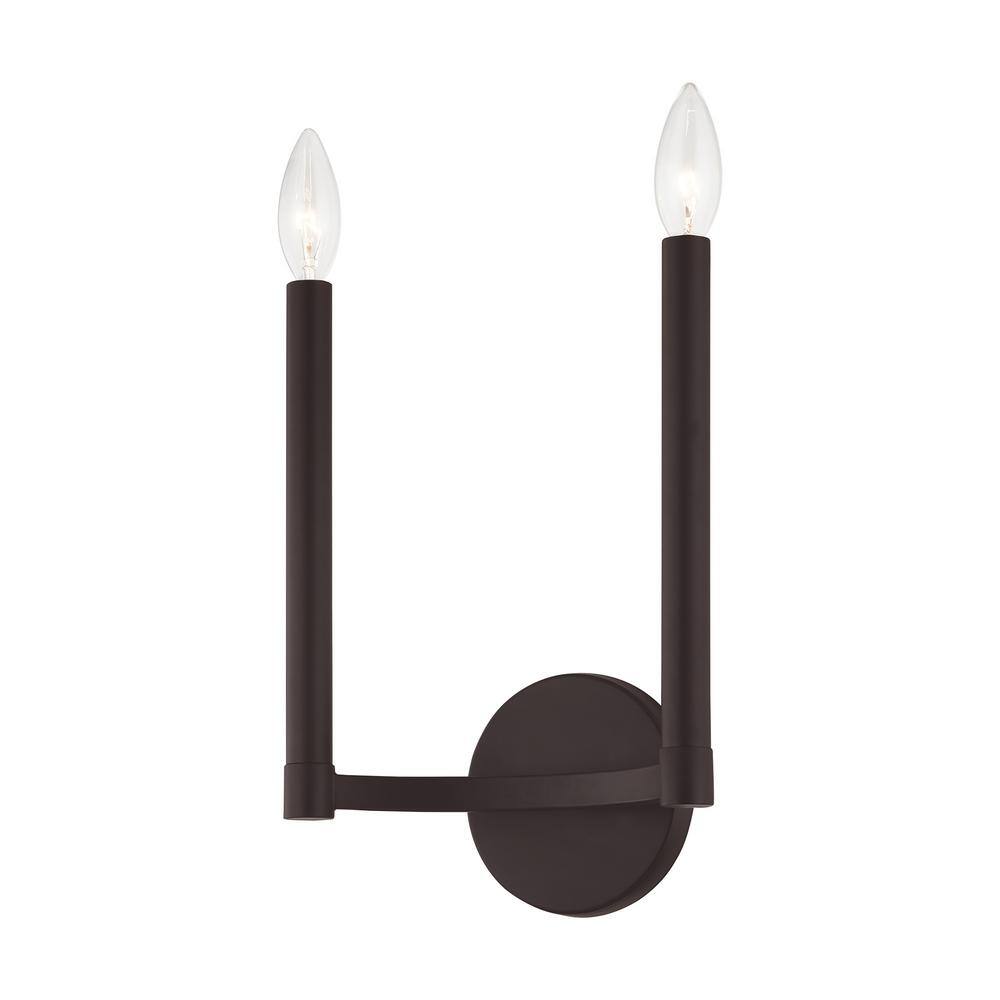 Bronze Double Candle 2-Light Wall Sconce
