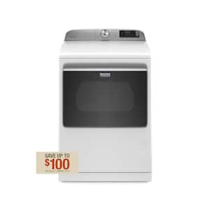 7.4 cu. ft. 120-Volt Smart Capable White Gas Vented Dryer with Steam and Hamper Door, ENERGY STAR