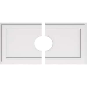 28 in. W x 14 in. H x 5 in. ID x 1 in. P Rectangle Architectural Grade PVC Contemporary Ceiling Medallion (2-Piece)