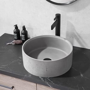 Vinnova Almonte 15.4 in . Vessel Round Bathroom Sink in Gray Concrete