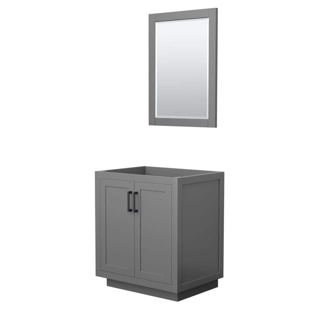 Miranda 29.25 in. W x 21.75 in. D x 33 in. H Single Sink Bath Vanity Cabinet without Top in Dark Gray with 24 in. Mirror price history on PriceWatchPro