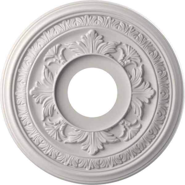 Ekena Millwork 13 in. O.D. x 3-1/2 in. I.D. x 3/4 in. P Baltimore Thermoformed PVC Ceiling Medallion in UltraCover Satin Blossom White