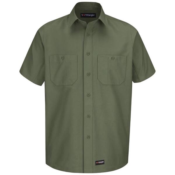 Wrangler Workwear Men's Size 2XL (Tall) Olive Green Work Shirt