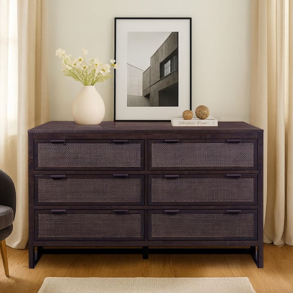Teamson Home Hatteras Wide Wood 6-Drawer Dresser