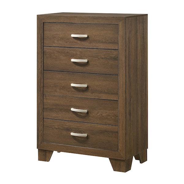 Acme Furniture Miquell 5-Drawer Oak 44 in. L x 16 in. W x 32 in. H