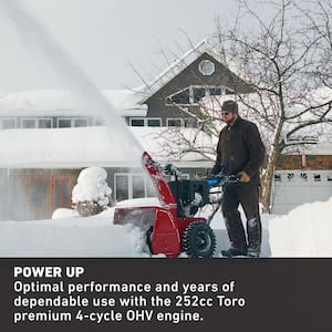 Power Max HD 828 OAE 28 in. 252 cc Two-Stage Gas Snow Blower with Electric Start, Triggerless Steering and Headlight