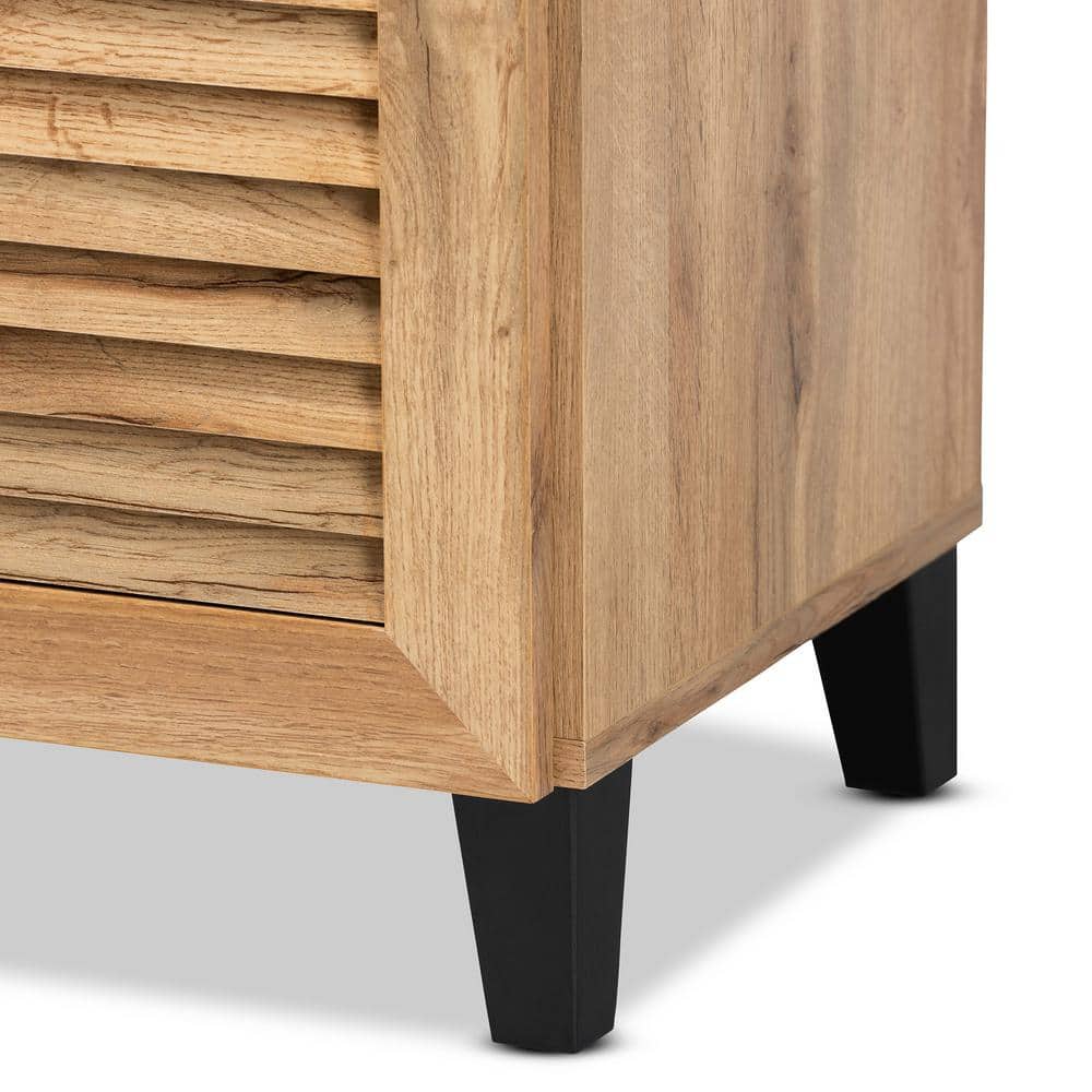 Coolidge Oak Brown Wood Rectangular Footwear Storage Cabinet