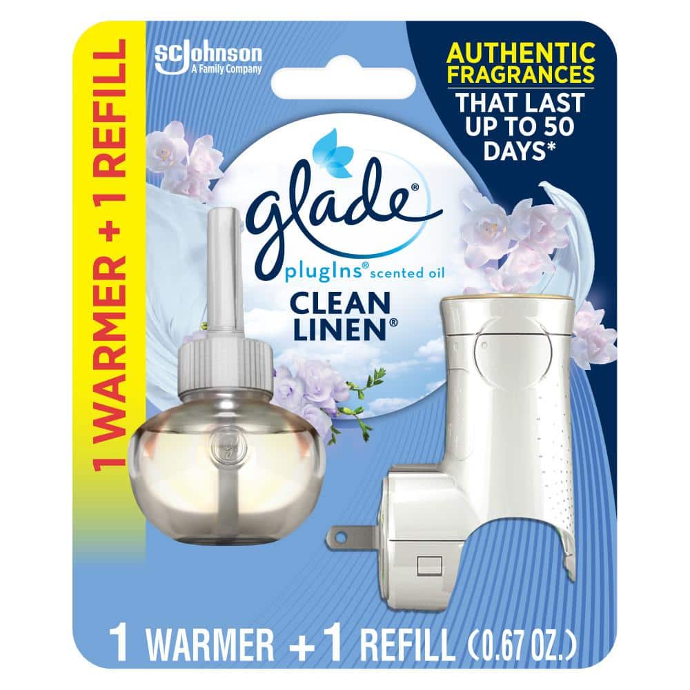 Glade 0.67 fl. oz. Clean Linen Scented Oil Plug In Air Freshener