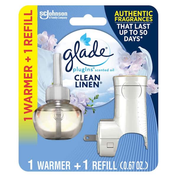 Glade 0.67 fl. oz. Clean Linen Scented Oil Plug In Air Freshener Starter Kit