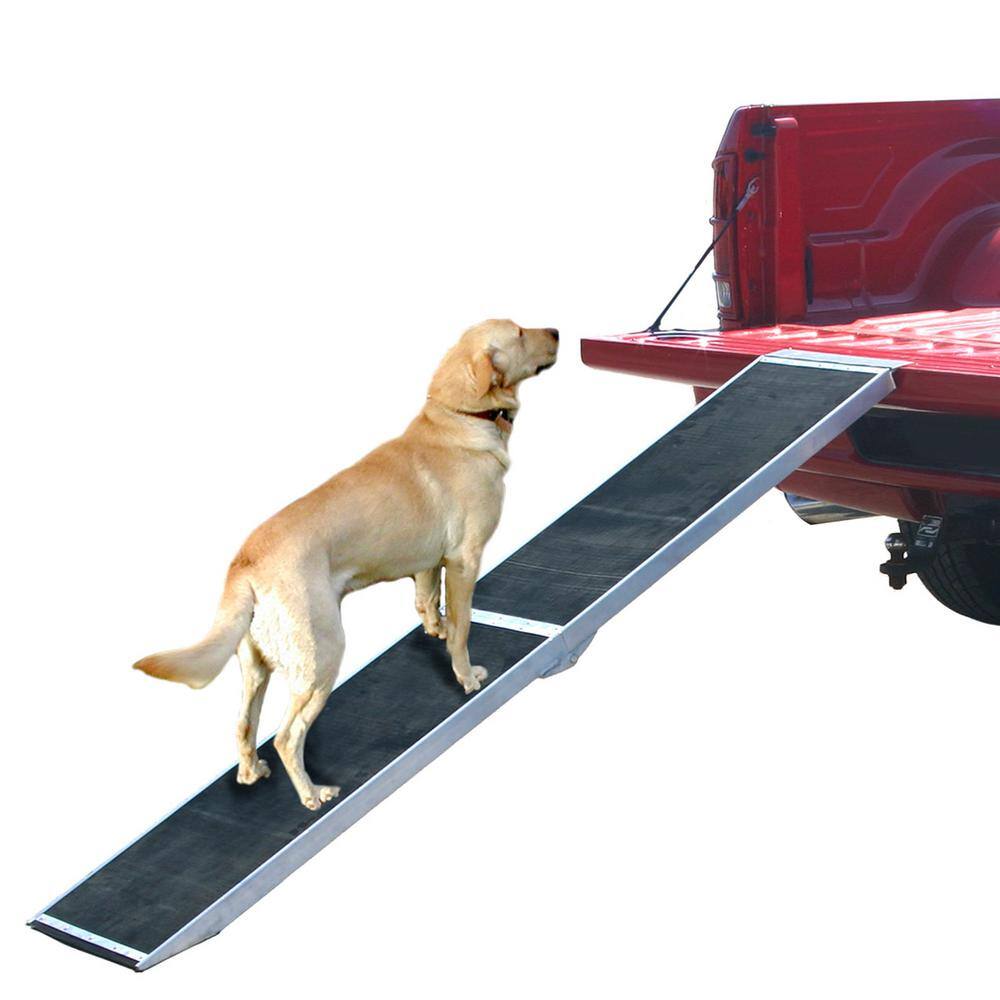7 ft. Lightweight Folding Aluminum Pet Ramp with Grip Surface