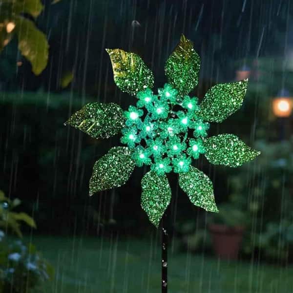 47 in. H Blue Metal Solar Glow Garden Wind Spinner Outdoor