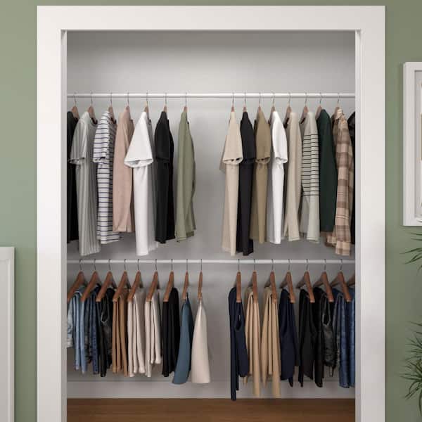 Closet Pro 30 in. to 48 in. White Steel Adjustable Hanging Closet