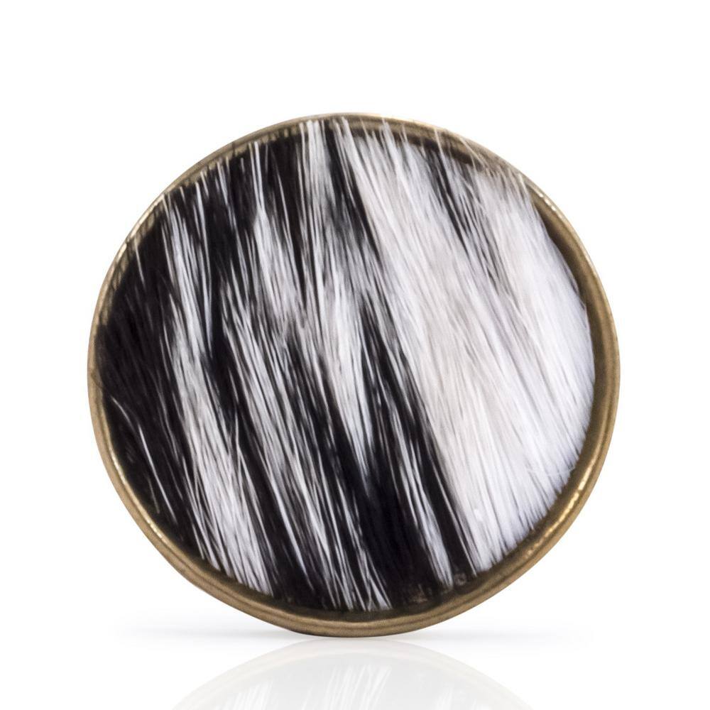 Modern Brass Round Knob with Mounting Hardware