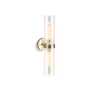 Purist 22 in. 2-Light Wall Sconce in French Gold