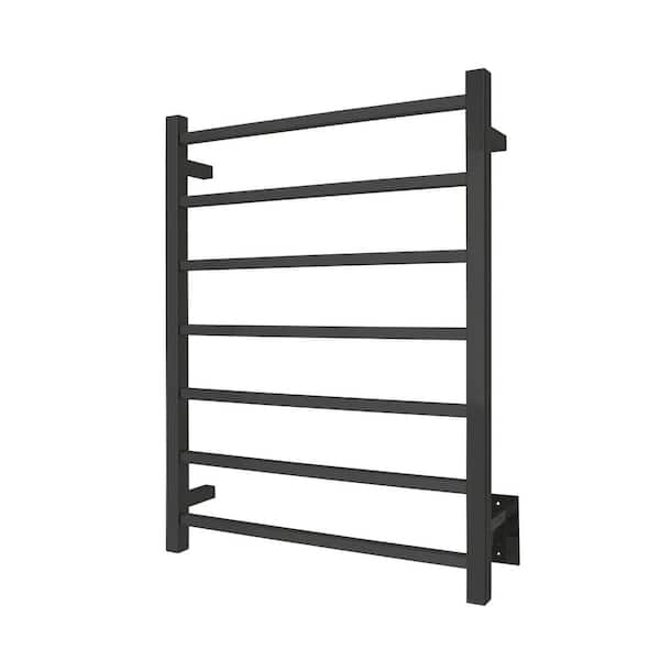 Elevate Tahoe 7-Bar Hardwire Electric Towel Warmer in Black Matte Finish