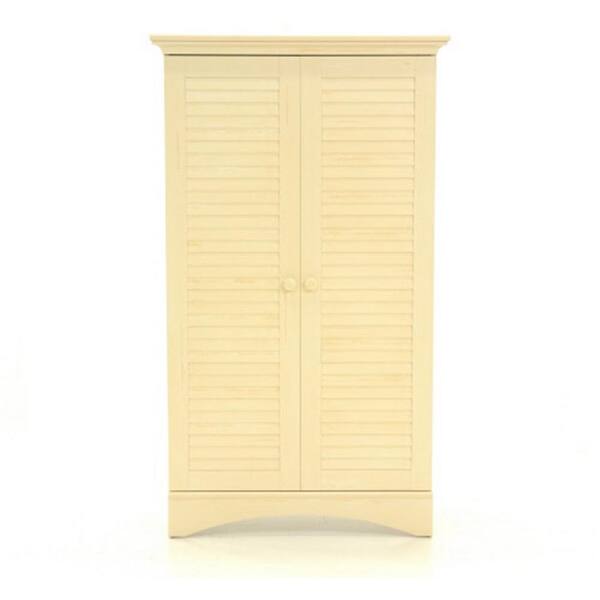Sauder Harbor View Antiqued Storage Cabinet 400742 The Home Depot Sauder Harbor View Antiqued Storage, Sauder Harbor View Armoire Antiqued White
