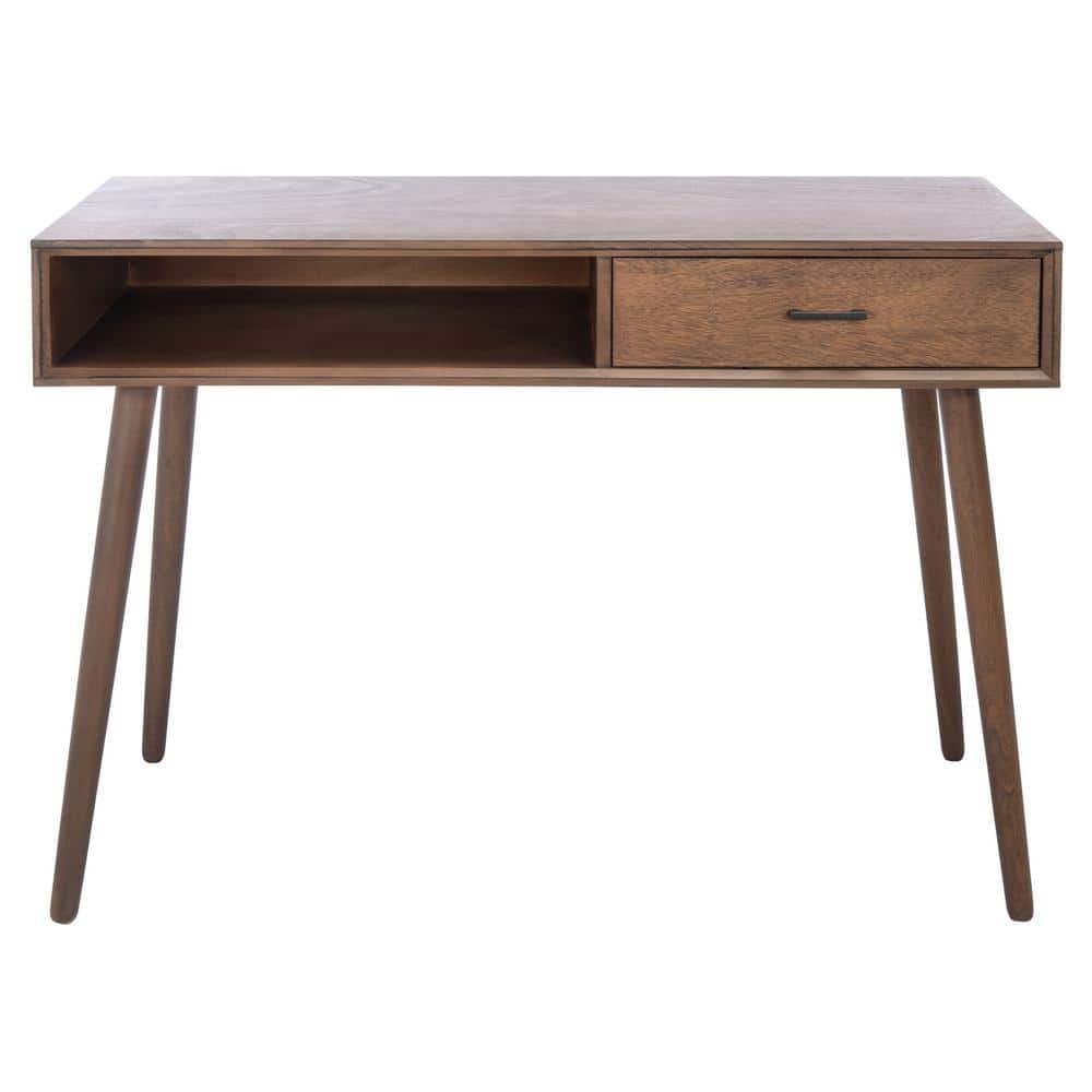 Remy Brown Mid-Century Wood Writing Desk with Drawer