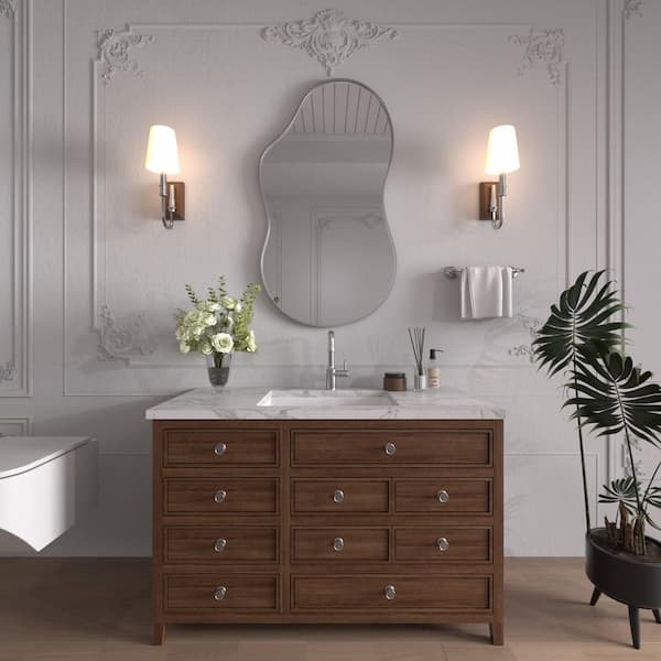 Swafrrt Silver 24 in W x 36 in. H Abstract Wavy Irregular Aluminum