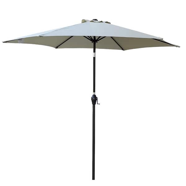 AFAIF 9 ft. Patio Umbrella Outdoor Market Table Umbrella with Crank, 6 Ribs, Polyester Canopy Frozen Dew