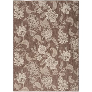 Garden Oasis Mocha 5 ft. x 7 ft. Nature-inspired Contemporary Area Rug