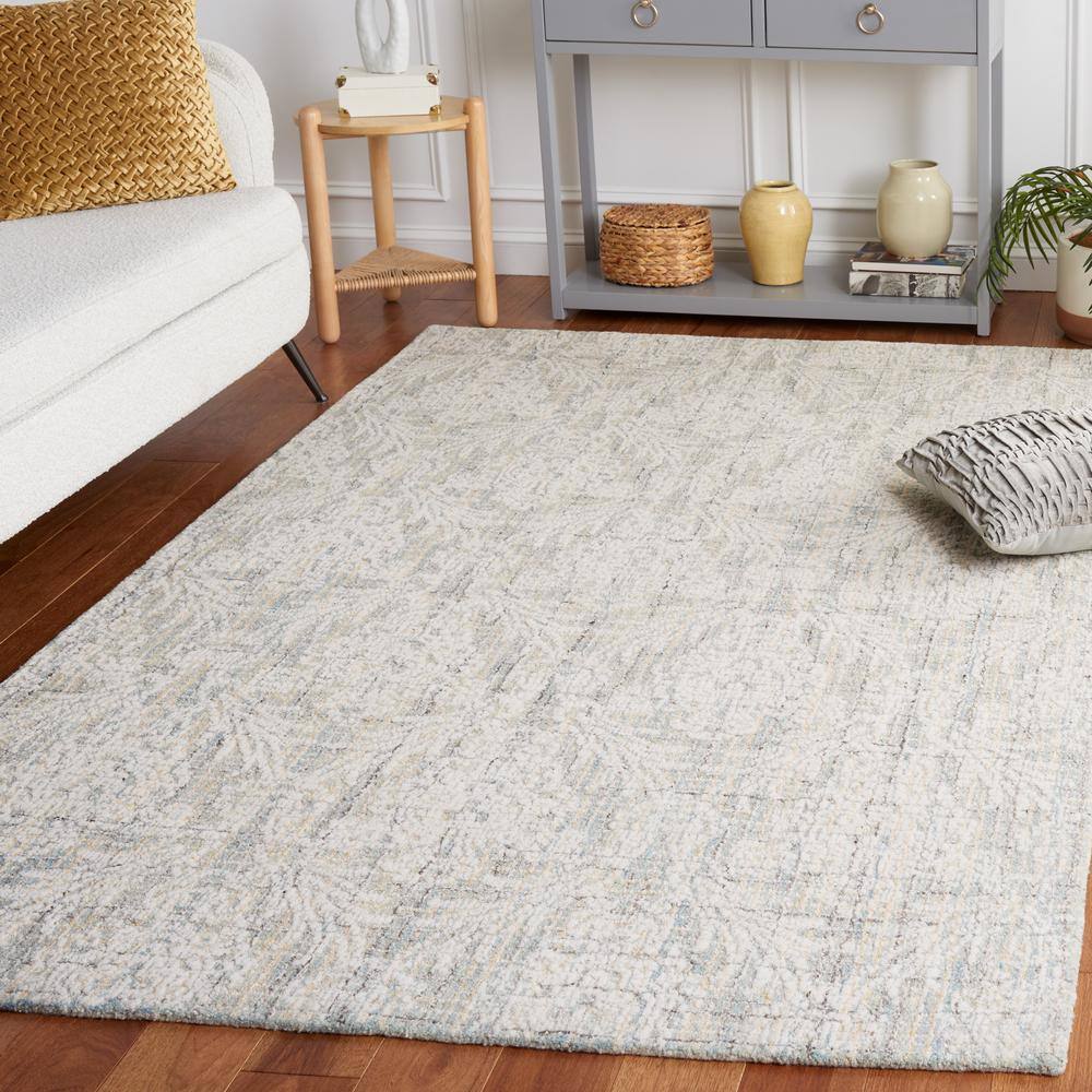 Light Blue Handmade Wool Tufted Area Rug