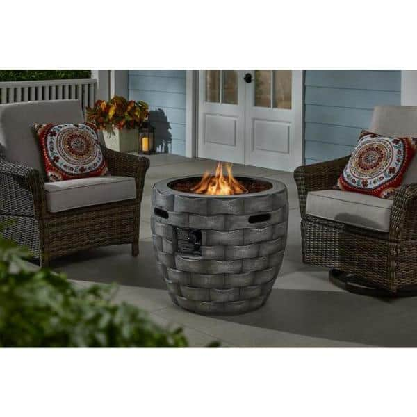 27 in. W 30000 Btu Stone Propane Outdoor with Lava Rocks