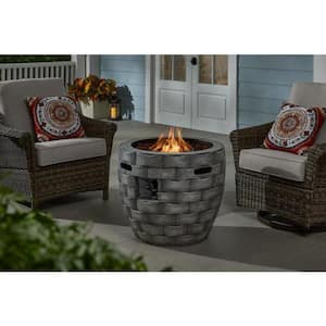 27 in. W x 24 in. H Round Concrete Finish Fire Table
