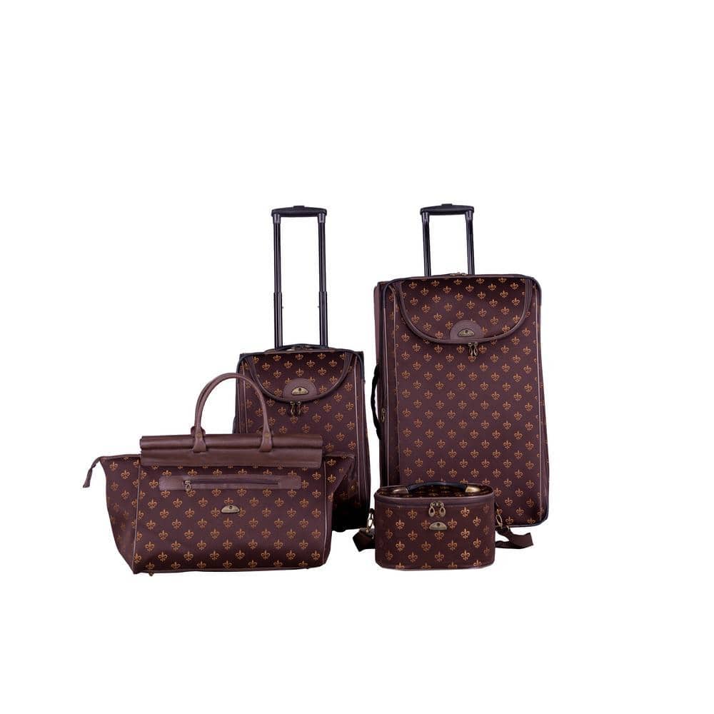 Fleur De Lis 4-Piece Luggage Set